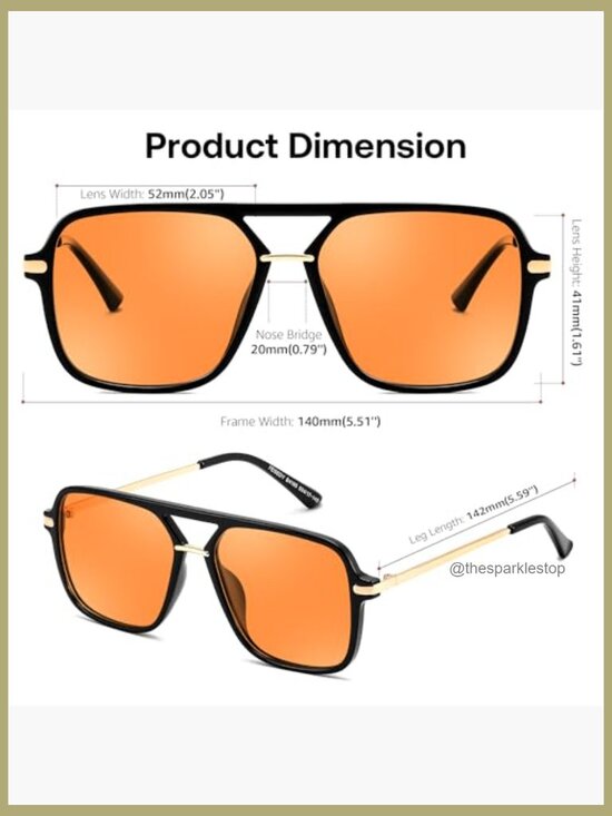 Retro Square Aviator Sunglasses Polarized Lens Double Bridge Frame main image 5